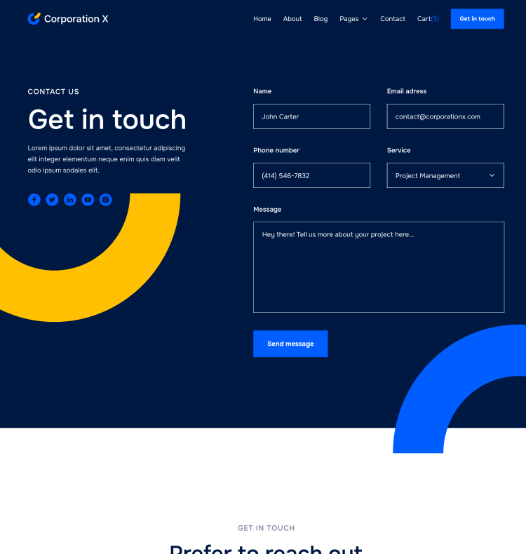 Contact - Corporation X Webflow Template